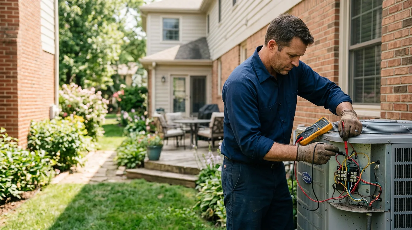 HVAC technician working near Pleasant Valley, IA
